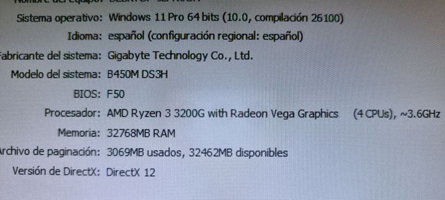 PC RYZEN 3 3200G-32GB RAM-SSD-HDD-VEGA 8 2GB-W 11