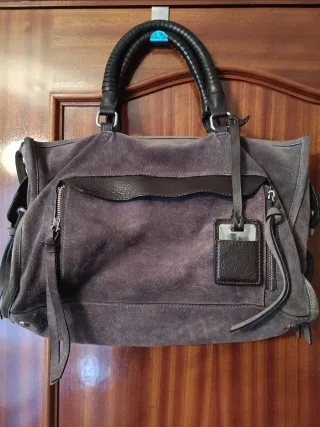 Bolso Zara Ante Marrón/Gris