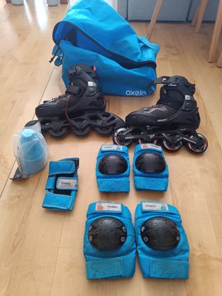 Patines en línea Oxelo niño con bolsa talla 32-35