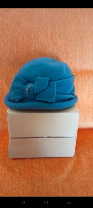 Cappello lana vintage blu
