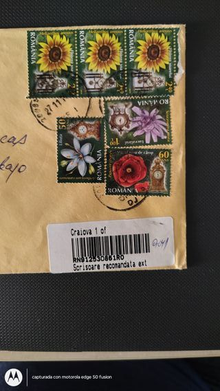 Sellos Rumanía Flores y Relojes 2013