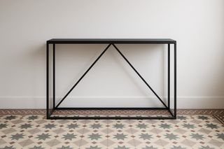 Console d'ingresso in metallo nero