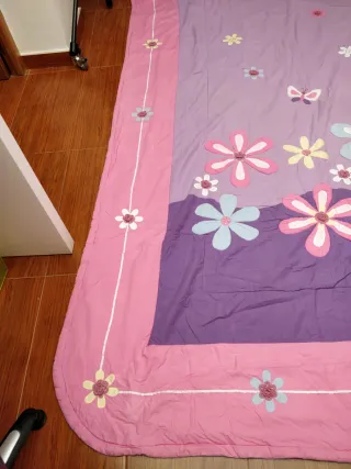 Dos Colchas infantil hada morada y rosa