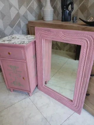 Tavolino da caffè Shabby Chic rosa