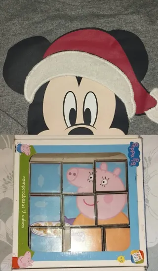 Camiseta Mickey Navidad Talla 9 meses + Puzzle