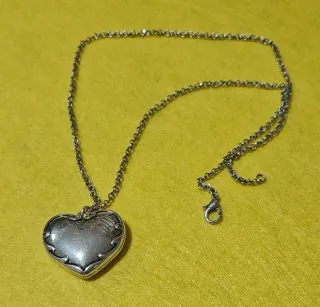 Collar Corazón Mango Plata