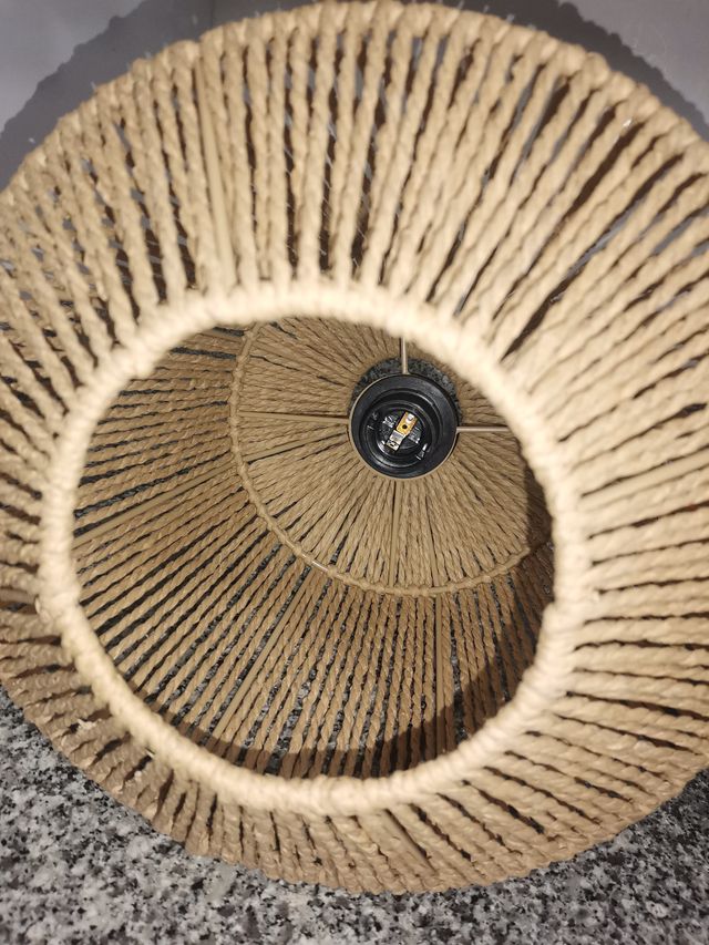 Lámpara de Cuerda Beige y Negra