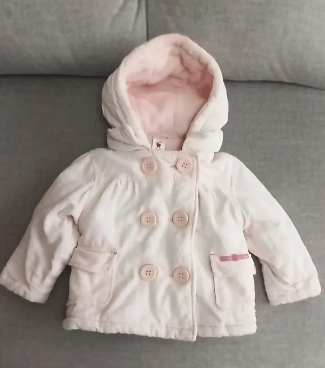 Abrigo bebé pana rosa