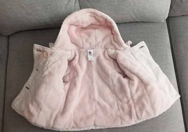 Abrigo bebé pana rosa