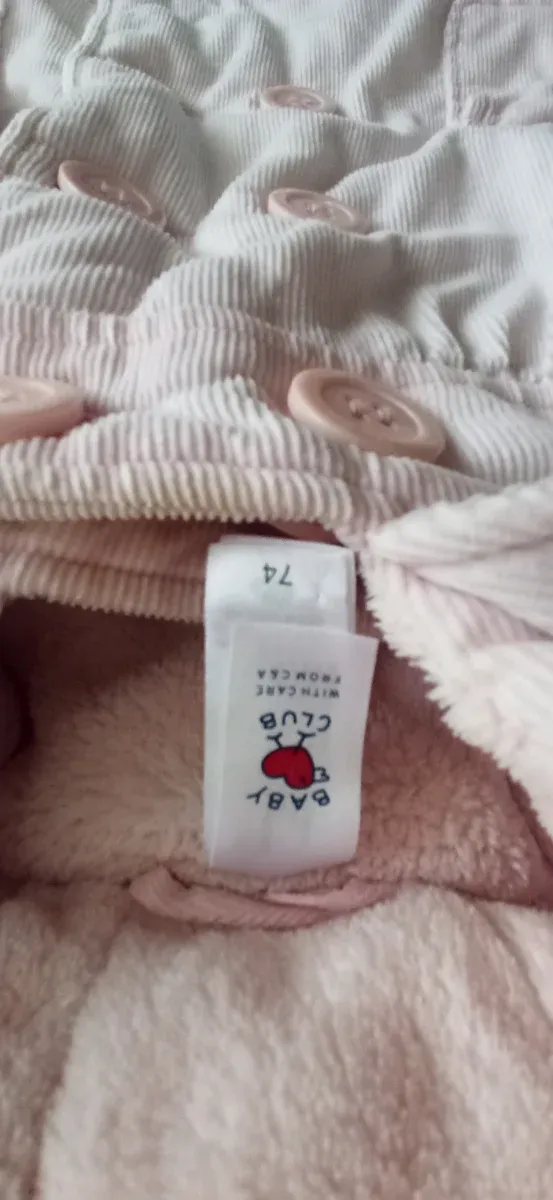 Abrigo bebé pana rosa