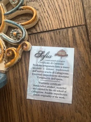 Acquasantiera applique muro Caltagirone Sofia