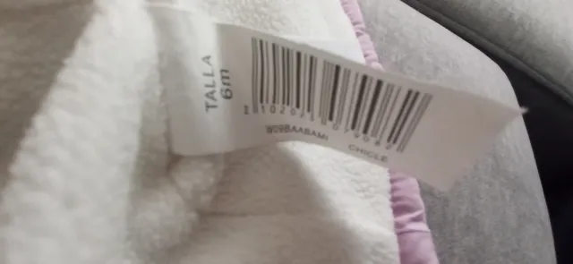 Abrigo bebé rosa, 6 meses