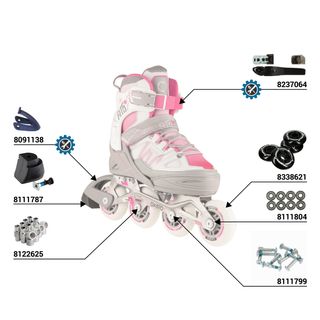 Patines en línea Fitness Fit 5 Niños Blanco/Rosa