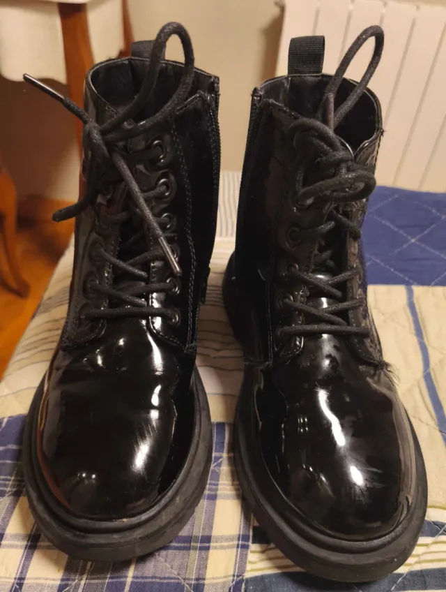 Botas Negras Charol Estilo Harry Potter N33