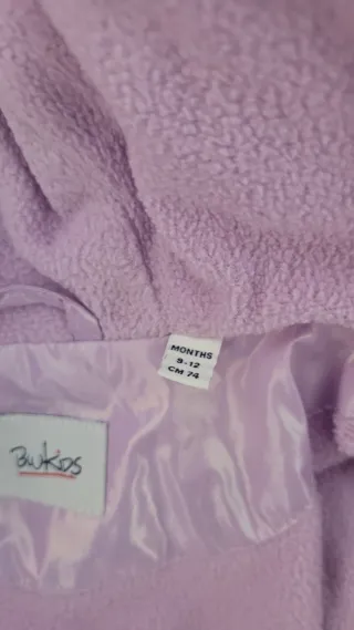 Giacca bambina viola con cappuccio