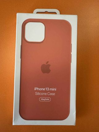 Custodia per iPhone 13 mini in silicone, pompelmo rosa