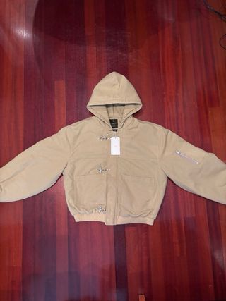Shige 15oz Khaki Canvas Clasp Bomber Jacket