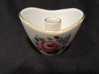 Portacandele in porcellana con fiori