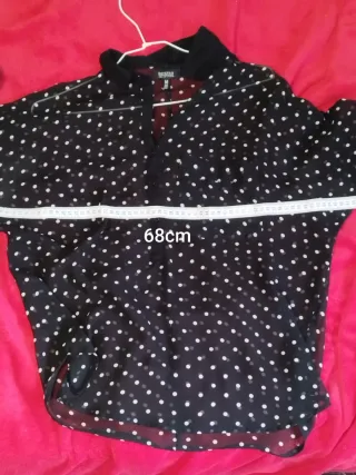 Camisa de Gasa Semitransparente Polka Dot (T. M)