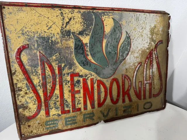 Insegna Splendorgas pubblicitaria vintage