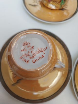 Set 5 tazzine vintage stile orientale