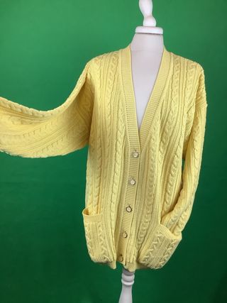 Cardigan donna vintage a trecce taglia 52