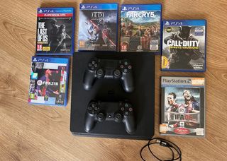 PS4 Slim 500GB + 2 Mandos + 5 Juegos