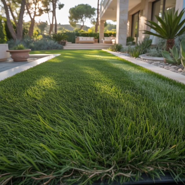 Césped artificial reutilizado