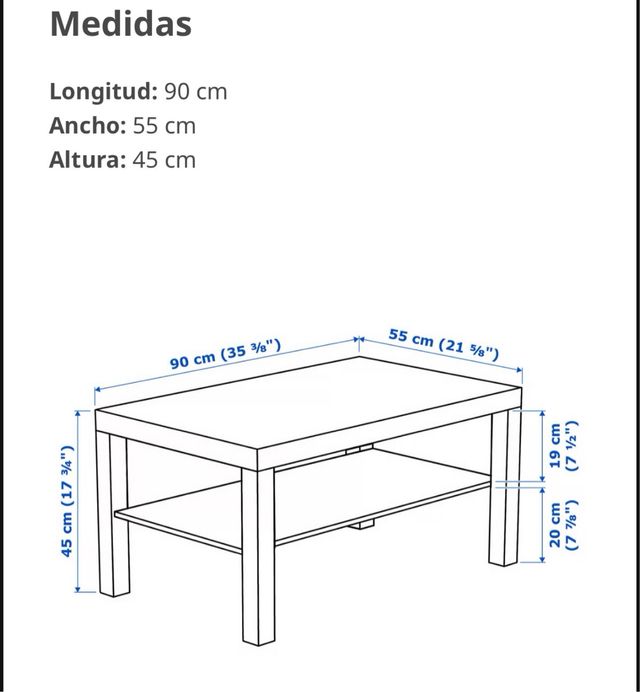 Mesa de centro de TV de madera