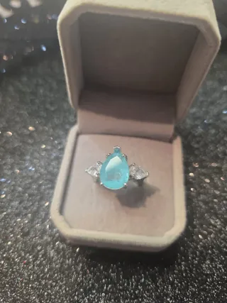 Anillo Amatista Pera Plata