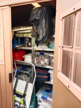 Caseta de jardín de resina marrón