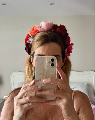 Corona de flores para Halloween