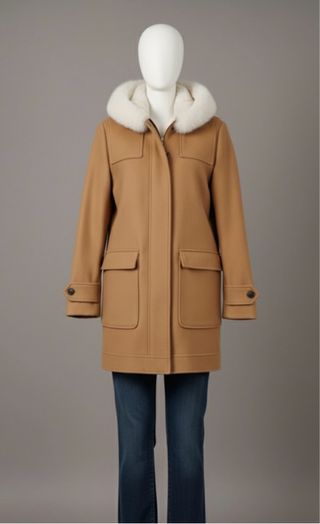 Abrigo Parka Mango Marrón con Capucha