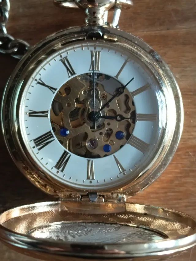 Reloj de bolsillo vintage con cadena