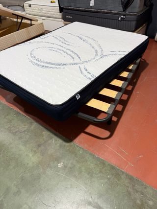 SOMIER LAMAS ANCHAS Y  COLCHON VISCO 150x190