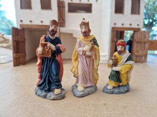 3 Figuras Reyes Magos Resina Nuevas