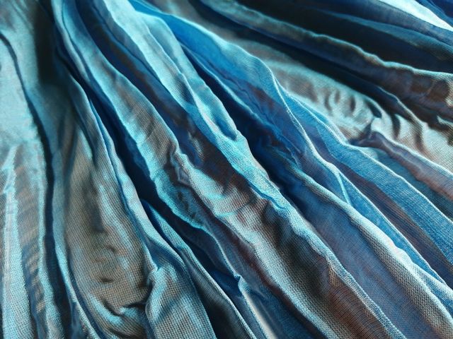 Pashmina blu elettrico iridescente 3 pezzi