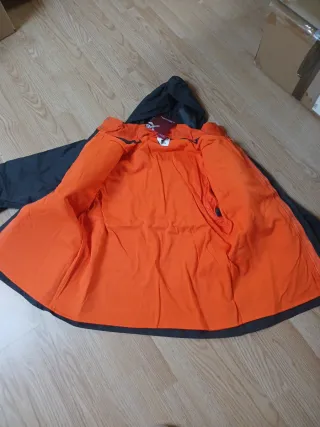 chaqueton trabajo negro y naranja