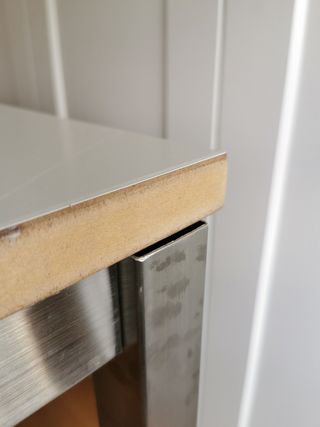 Mesa alta cocina IKEA metal blanca