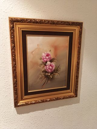 Mesita recibidor de madera y porcelana