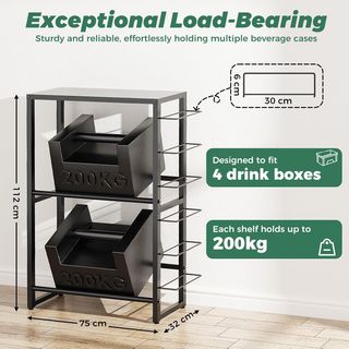 Estantería Metálica para Cajas de Bebidas