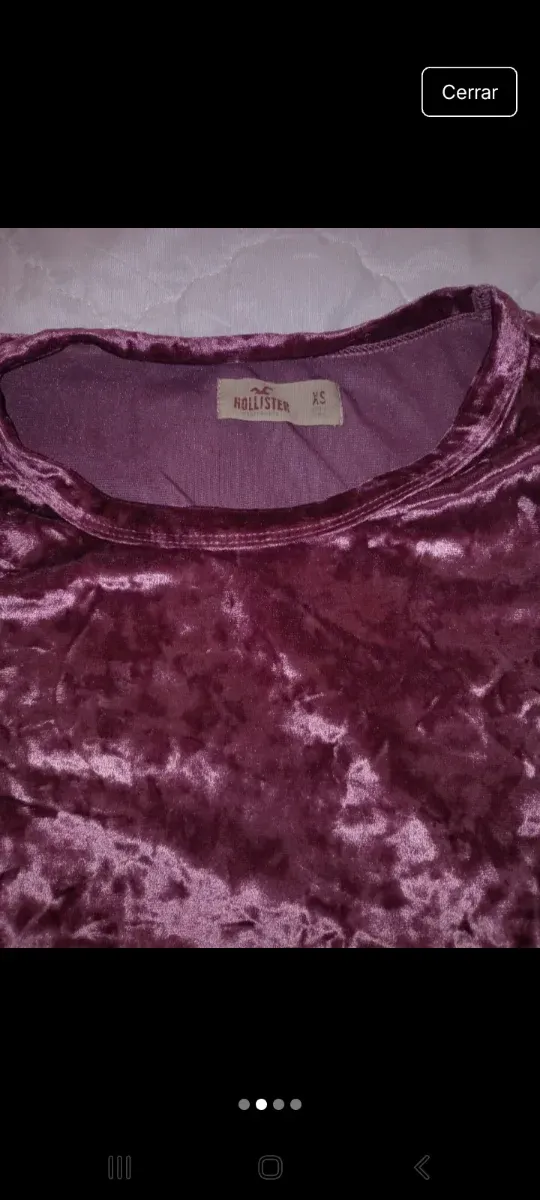 Camiseta Hollister Terciopelo Rosa