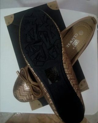 Bailarinas brillo doradas Talla 37 Nuevas