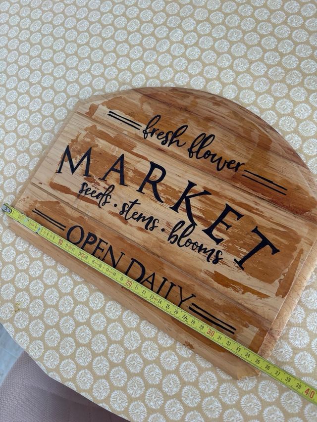 Señal de madera Flower Market