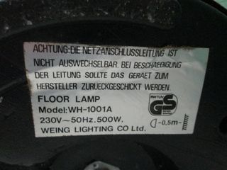 Lámpara de pie metal y cristal