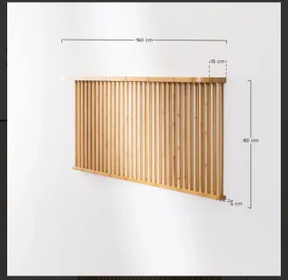 Cabecero de bambú y madera cama 150 cm
