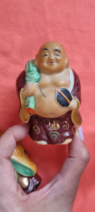 Lote 6 Figuras Porcelana Dioses Suerte Japoneses