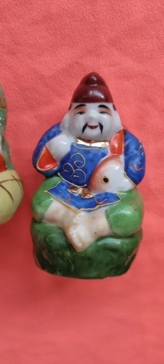 Lote 6 Figuras Porcelana Dioses Suerte Japoneses