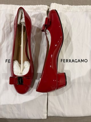 Zapatos Ferragamo Mujer Rojo Charol