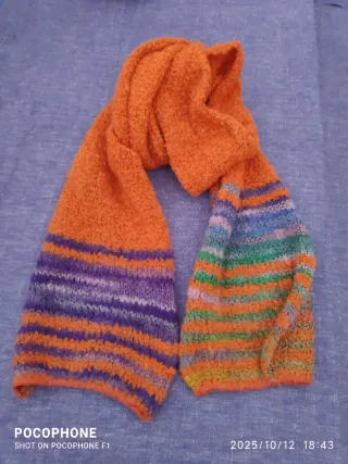 Sciarpa vintage ciniglia arancione anni 70